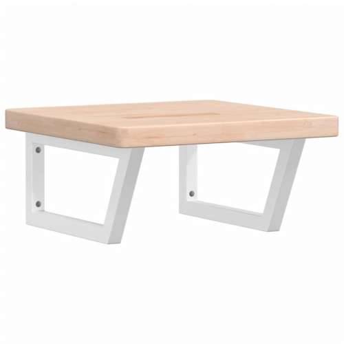 Zidna polica za Lavabo - Umivaonik od čelika i masivne hrastovine - Smeđa i bijela 50 x 50 x 4 cm 1 Trapez Cijena