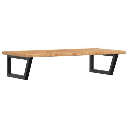Zidna polica za Lavabo - Umivaonik od čelika i masivne hrastovine - svijetlo smeđa i crna 100 x 50 x 2.5 cm 1 Trapez Cijena
