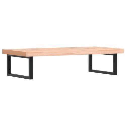 Zidna polica za Lavabo - Umivaonik od čelika i masivne bukovine - Smeđa i crna 100 x 50 x 4 cm 1 Pravokutno Cijena