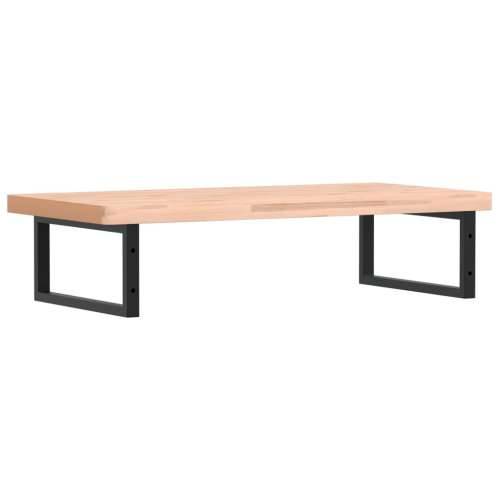 Zidna polica za Lavabo - Umivaonik od čelika i masivne bukovine - Smeđa i crna 100 x 50 x 4 cm 1 Pravokutno Cijena