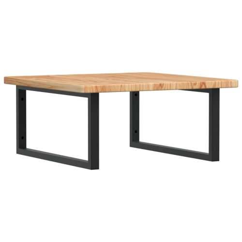 Zidna polica za Lavabo - Umivaonik od čelika i masivne hrastovine - svijetlo smeđa i crna 60 x 60 x 2.5 cm 1 Pravokutno Cijena