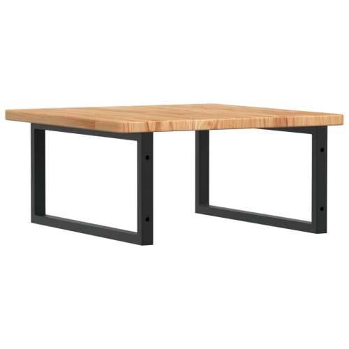 Zidna polica za Lavabo - Umivaonik od čelika i masivne hrastovine - svijetlo smeđa i crna 60 x 60 x 2.5 cm 1 Pravokutno Cijena