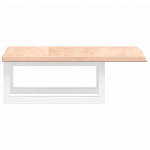 Zidna polica za Lavabo - Umivaonik od čelika i masivne hrastovine - Smeđa i bijela 40 x 50 x 2 cm 1 Pravokutno Cijena