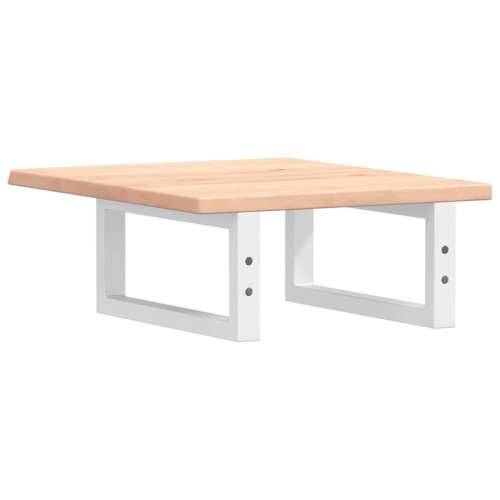 Zidna polica za Lavabo - Umivaonik od čelika i masivne hrastovine - Smeđa i bijela 40 x 50 x 2 cm 1 Pravokutno Cijena