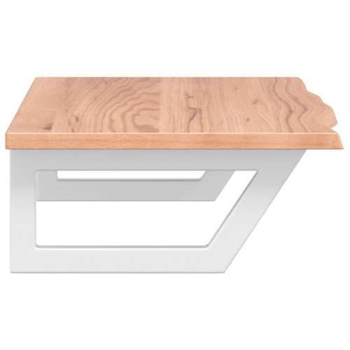 Zidna polica za Lavabo - Umivaonik od čelika i masivne hrastovine - svijetlo smeđa i bijela 100 x 40 x 2 cm 1 Trapez Cijena