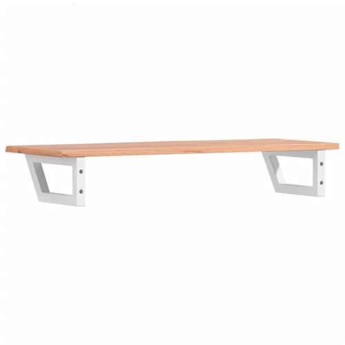 Zidna polica za Lavabo - Umivaonik od čelika i masivne hrastovine - svijetlo smeđa i bijela 100 x 40 x 2 cm 1 Trapez Cijena