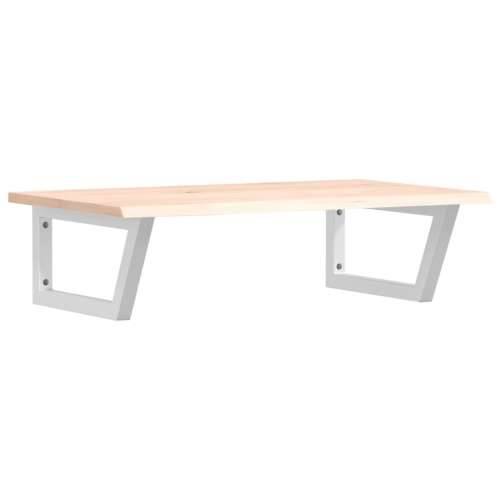 Zidna polica za Lavabo - Umivaonik od čelika i masivne hrastovine - Smeđa i bijela 80 x 50 x 2 cm 1 Trapez Cijena