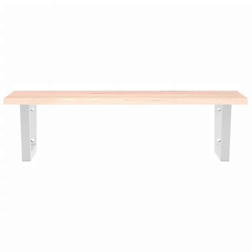 Zidna polica za Lavabo - Umivaonik od čelika i masivne hrastovine - Smeđa i bijela 80 x 50 x 2 cm 1 Trapez Cijena