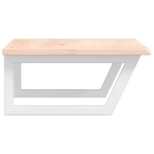 Zidna polica za Lavabo - Umivaonik od čelika i masivne hrastovine - Smeđa i bijela 80 x 50 x 2 cm 1 Trapez Cijena