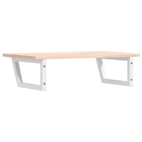 Zidna polica za Lavabo - Umivaonik od čelika i masivne hrastovine - Smeđa i bijela 80 x 50 x 2 cm 1 Trapez Cijena