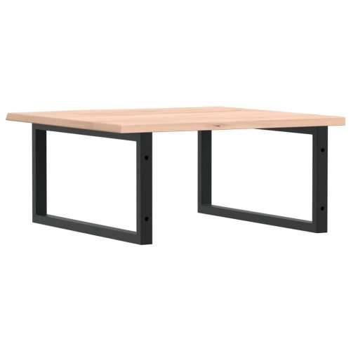 Zidna polica za Lavabo - Umivaonik od čelika i masivne hrastovine - Smeđa i crna 60 x 60 x 2 cm 1 Pravokutno Cijena
