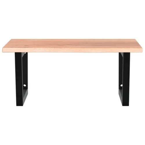 Zidna polica za Lavabo - Umivaonik od čelika i masivne hrastovine - svijetlo smeđa i crna 60 x 60 x 2 cm 1 Trapez Cijena