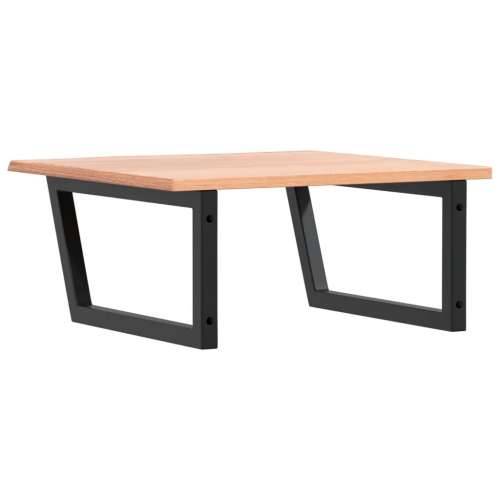 Zidna polica za Lavabo - Umivaonik od čelika i masivne hrastovine - svijetlo smeđa i crna 60 x 60 x 2 cm 1 Trapez Cijena