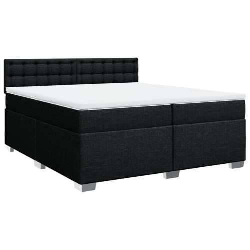 Krevet s oprugama i madracem crni 200x200 cm od tkanine - Crna 200 x 200 cm gumbi Cijena