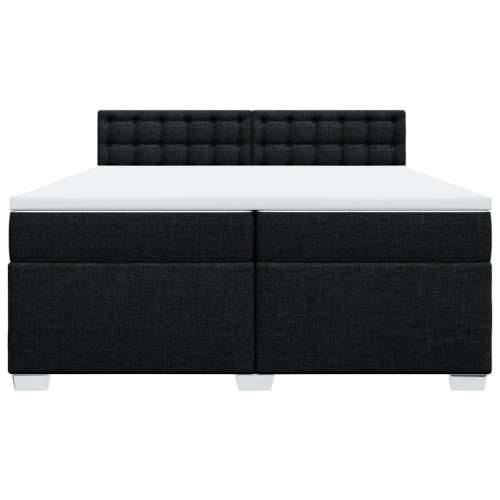 Krevet s oprugama i madracem crni 200x200 cm od tkanine - Crna 200 x 200 cm gumbi Cijena