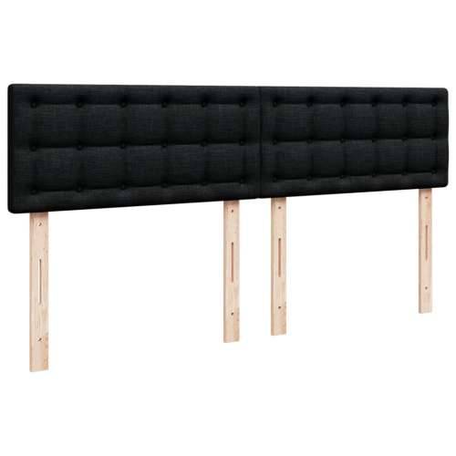Krevet s oprugama i madracem crni 200x200 cm od tkanine - Crna 200 x 200 cm gumbi Cijena