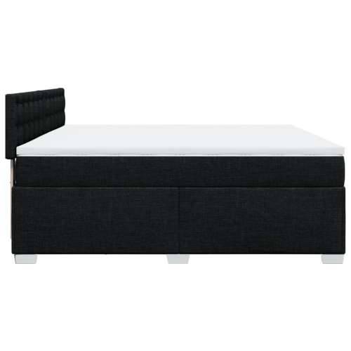 Krevet s oprugama i madracem crni 200x200 cm od tkanine - Crna 200 x 200 cm gumbi Cijena
