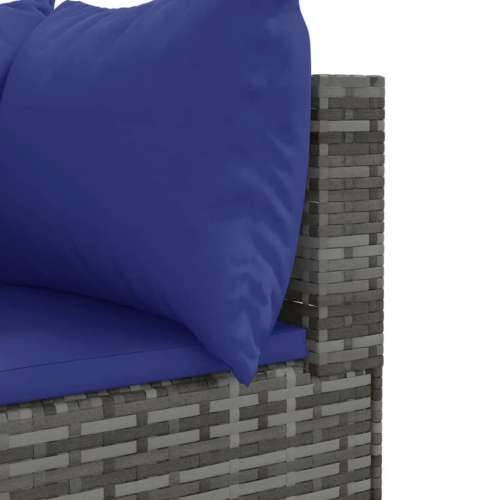 Vrtna garnitura - 9-dijelni set vrtnih sofa od poliratana s jastucima sivi - Siva i plava 4x kutna + 5x srednja 1 Cijena