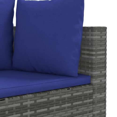Vrtna garnitura - 6-dijelni set vrtnih sofa od poliratana s jastucima sivi - Siva i plava 5 Cijena