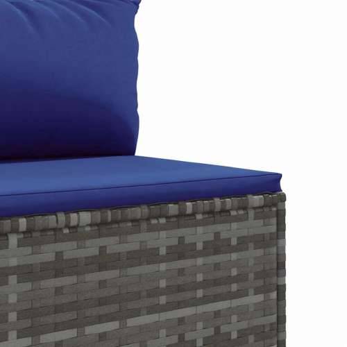 Vrtna garnitura - 6-dijelni set vrtnih sofa od poliratana s jastucima sivi - Siva i plava 5 Cijena