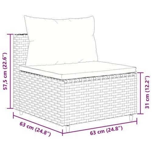 Vrtna garnitura - 6-dijelni set vrtnih sofa od poliratana s jastucima sivi - Siva i plava 6 Cijena