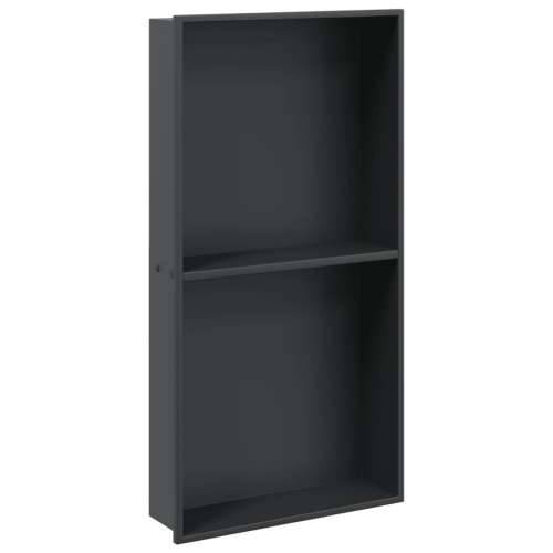 Niša za tuš mat crna 32x62x9 cm nehrđajući čelik - Crna Cijena