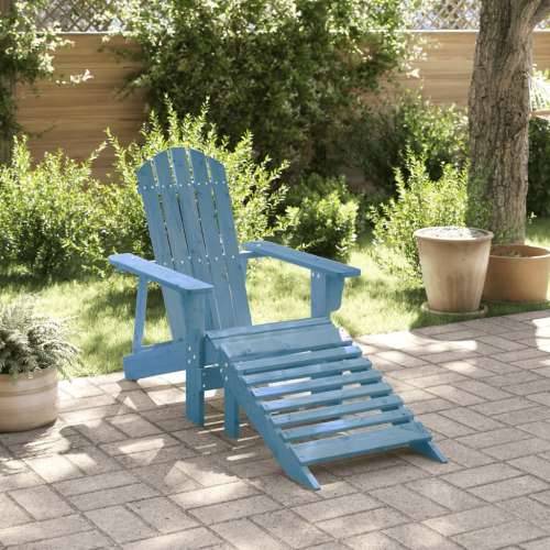Stolica Adirondack od masivne jelovine s otomanom plavi - Plava 1 Cijena
