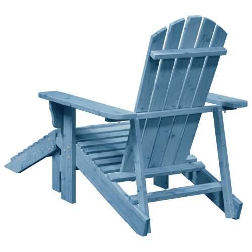 Stolica Adirondack od masivne jelovine s otomanom plavi - Plava 1 Cijena