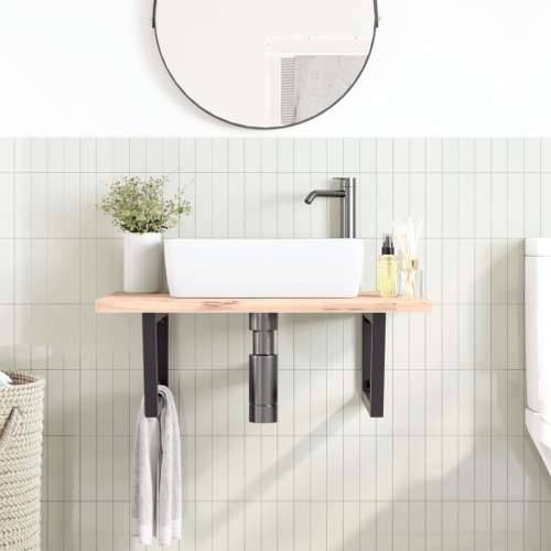 Nosači polica za Lavabo - Umivaonik 2 kom crni trapezni čelični - Crna 25 x 60 cm 1 Trapez Cijena