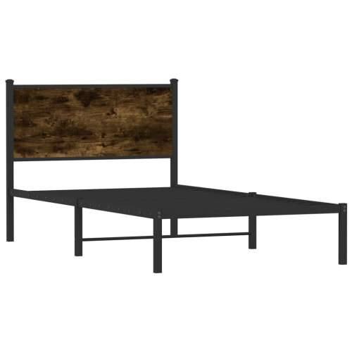 Metalni okvir kreveta bez madraca boja hrasta 100x190 cm - Dimljeni hrast 100 x 190 cm s uzglavljem Cijena