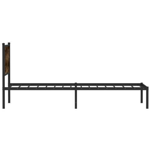 Metalni okvir kreveta bez madraca boja hrasta 107x203 cm - Dimljeni hrast 107 x 203 cm s uzglavljem Cijena
