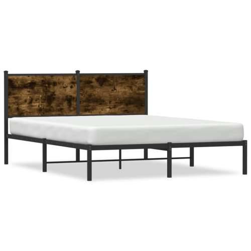 Metalni okvir kreveta bez madraca boja hrasta 140x200 cm - Dimljeni hrast 140 x 200 cm s uzglavljem Cijena