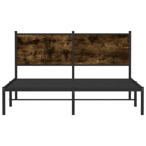 Metalni okvir kreveta bez madraca boja hrasta 140x200 cm - Dimljeni hrast 140 x 200 cm s uzglavljem Cijena