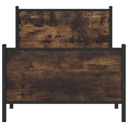 Metalni okvir kreveta bez madraca boja hrasta 75x190 cm - Dimljeni hrast 75 x 190 cm s uzglavljem i podnožjem Cijena