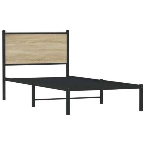 Metalni okvir kreveta bez madraca boja hrasta sonome 80x200 cm - sonoma hrast 80 x 200 cm s uzglavljem Cijena
