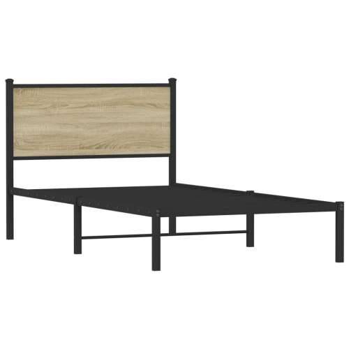 Metalni okvir kreveta bez madraca boja hrasta sonome 100x200 cm - sonoma hrast 100 x 200 cm s uzglavljem Cijena