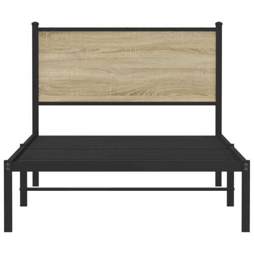 Metalni okvir kreveta bez madraca boja hrasta sonome 100x200 cm - sonoma hrast 100 x 200 cm s uzglavljem Cijena