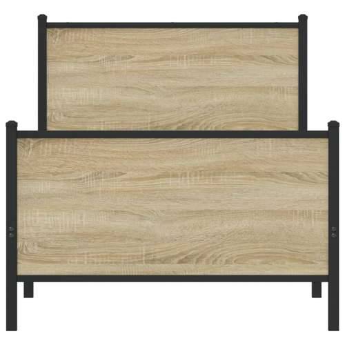 Metalni okvir kreveta bez madraca boja hrasta sonome 75x190 cm - sonoma hrast 75 x 190 cm s uzglavljem i podnožjem Cijena