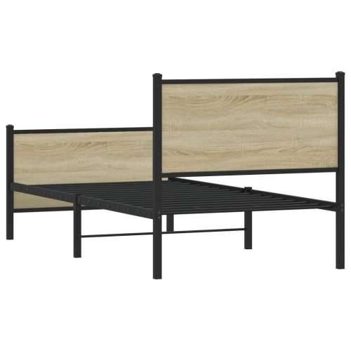 Metalni okvir kreveta bez madraca boja hrasta sonome 75x190 cm - sonoma hrast 75 x 190 cm s uzglavljem i podnožjem Cijena