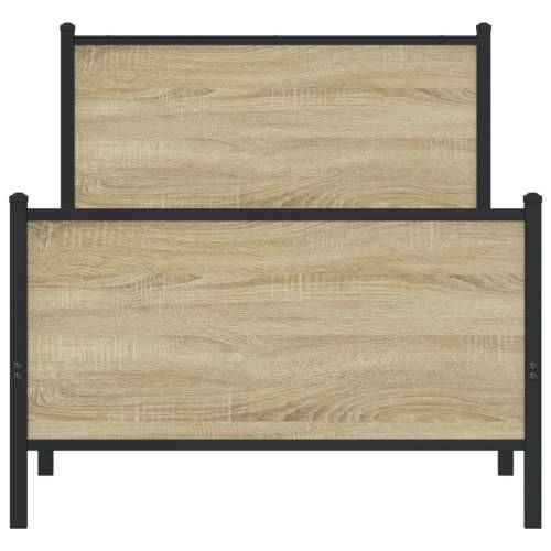 Metalni okvir kreveta bez madraca boja hrasta sonome 90x190 cm - sonoma hrast 90 x 190 cm s uzglavljem i podnožjem Cijena