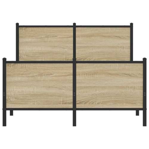Metalni okvir kreveta bez madraca boja hrasta sonome 120x200 cm - sonoma hrast 120 x 200 cm s uzglavljem i podnožjem Cijena