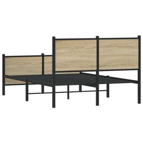Metalni okvir kreveta bez madraca boja hrasta sonome 120x200 cm - sonoma hrast 120 x 200 cm s uzglavljem i podnožjem Cijena