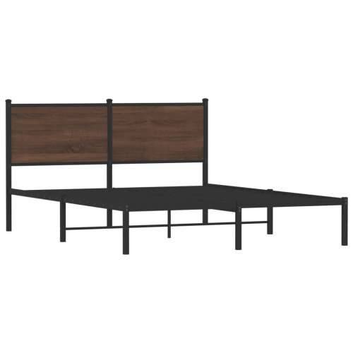 Metalni okvir kreveta bez madraca smeđa boja hrasta 140x200 cm - Smeđi hrast 140 x 200 cm s uzglavljem Cijena