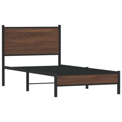 Metalni okvir kreveta bez madraca smeđi hrast 75x190 cm - Smeđi hrast 75 x 190 cm s uzglavljem i niskim podnožjem Cijena