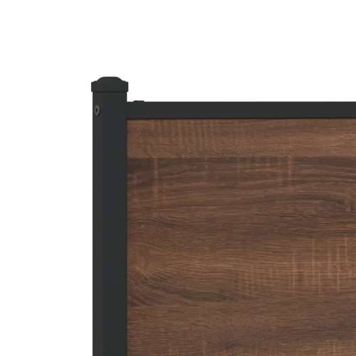 Metalni okvir kreveta bez madraca smeđi hrast 100x190 cm - Smeđi hrast 100 x 190 cm s uzglavljem i visokim podnožjem Cijena