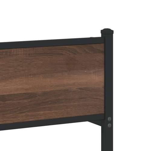 Metalni okvir kreveta bez madraca smeđa boja hrasta 140x200 cm - Smeđi hrast 140 x 200 cm s uzglavljem i visokim podnožjem Cijena