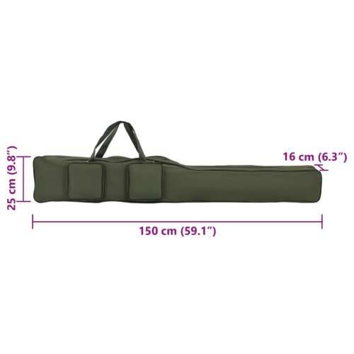 Torba za štap za pecanje tamnozelena 150 cm od tkanine Oxford - Tamnozelena 150 cm 2 odjeljka Cijena