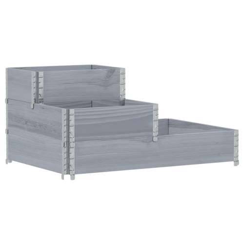 Povišena gredica s 3 razine siva 120 x 80 cm masivna borovina - Siva 120 x 80 cm (60 x 40 cm) 1 Cijena
