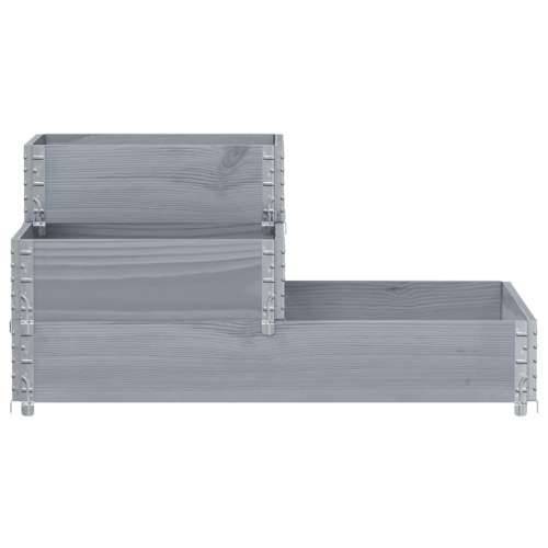 Povišena gredica s 3 razine siva 120 x 80 cm masivna borovina - Siva 120 x 80 cm (60 x 40 cm) 1 Cijena