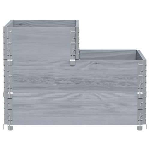 Povišena gredica s 3 razine siva 120 x 80 cm masivna borovina - Siva 120 x 80 cm (60 x 40 cm) 1 Cijena
